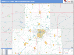 Lansing-East Lansing Metro Area Digital Map Basic Style